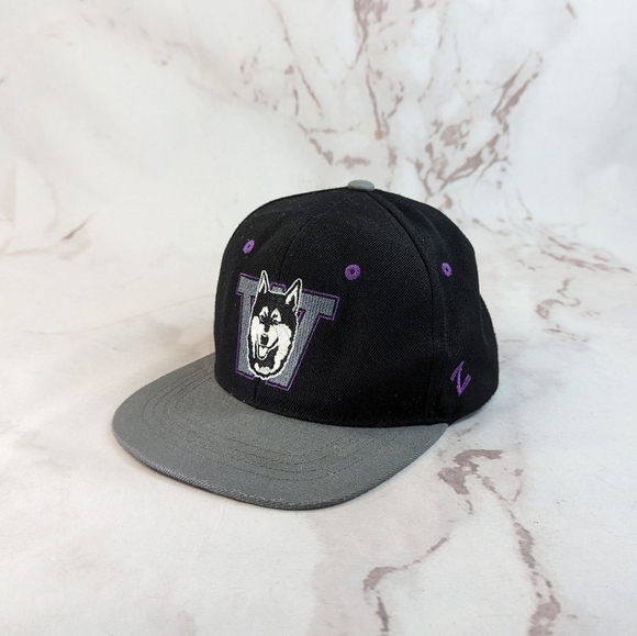 Washington Huskies Hat UW Black Gray Snapback University Dub Zephyr Rare - Picture 1 of 9